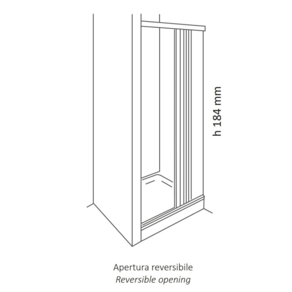 Porta doccia a soffietto in pvc con guide estensibili ed aperture reversibili *** misure 68-92 cm, confezione 1