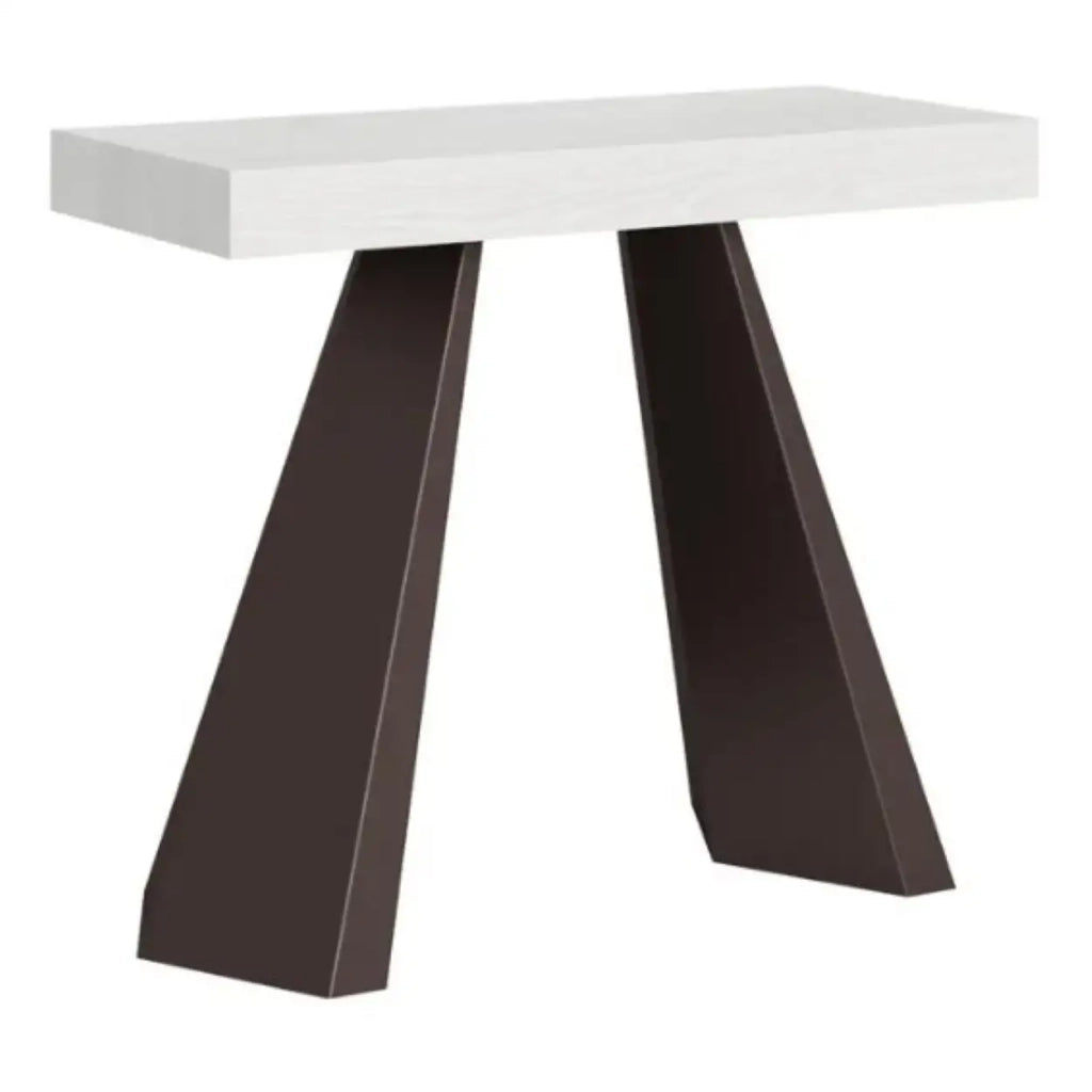 Consolle allungabile 90x40/196 cm Diamante Small Premium bianco frassino telaio orso