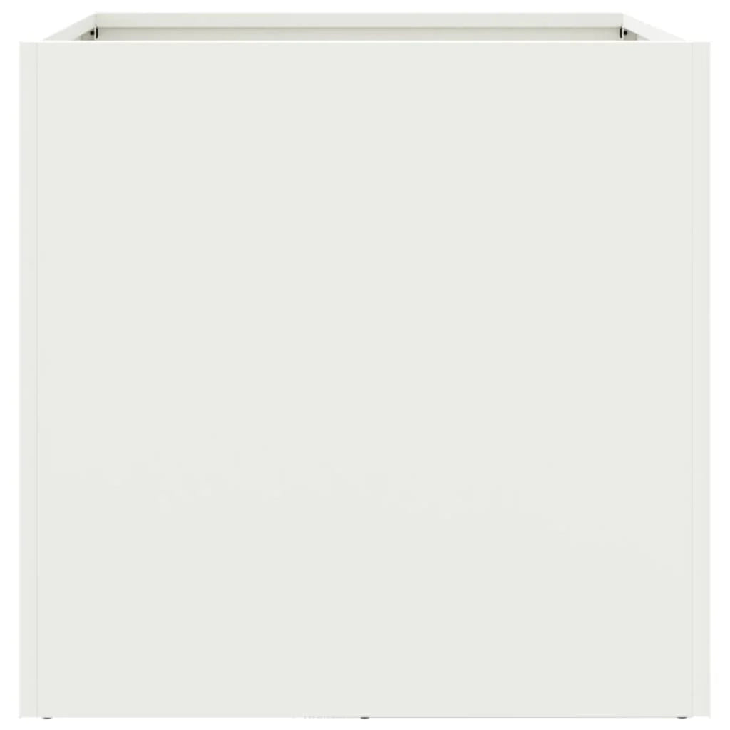 Fioriera rialzata per piante fiori giardino terrazze set da 2 49 x 47 x 46 cm acciaio bianco 02_0038985