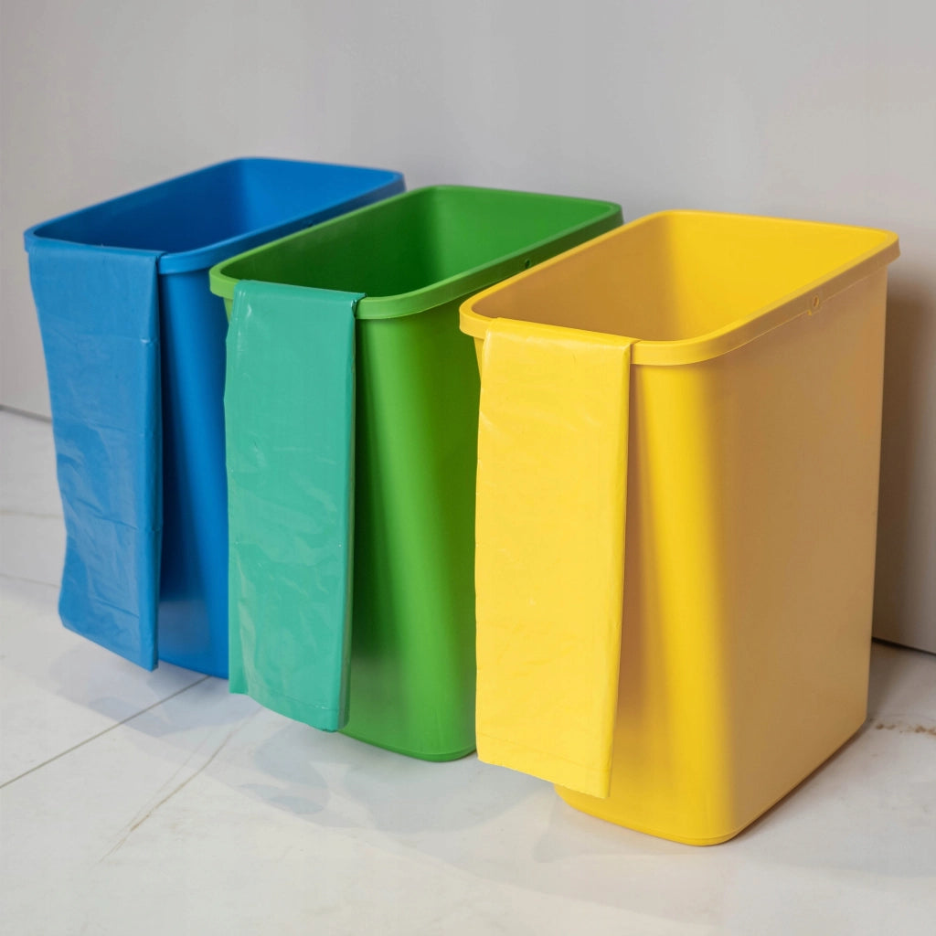 Set di 3 contenitori per la raccolta differenziata KADAX da 12 litri.