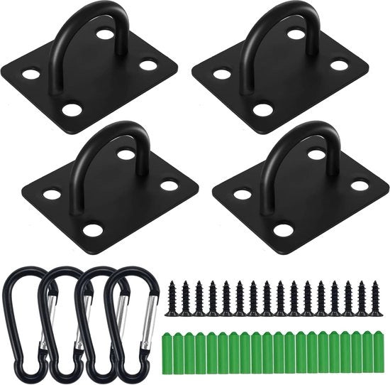 Set di 4 griglie in acciaio inox con ganci a carabina per installazione su parete e soffitto