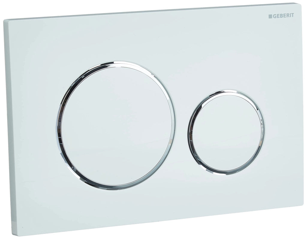 Placca di Comando SIGMA20 Doppio Tasto Bianca Cromo Geberit