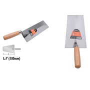 Trade Shop - Spatola Cazzuola In Acciaio 180 Mm 7" Trapezio Manico In Legno Ferramenta 90485 -