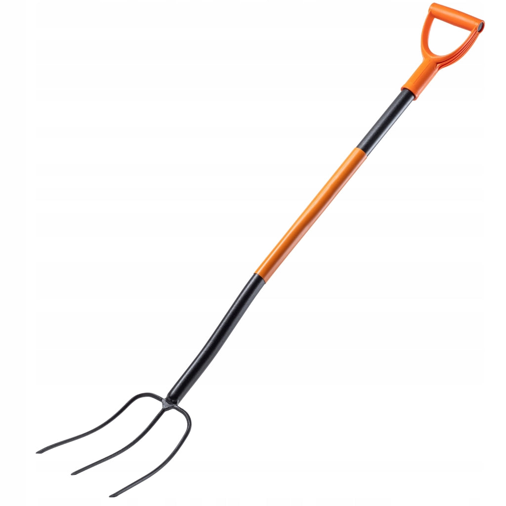 Forca da giardino KADAX a 3 punte in metallo, ergonomica, per fieno e compost, 132 cm