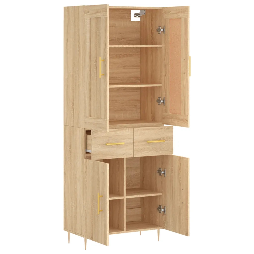 Credenza Rovere Sonoma 69,5x34x180 cm in Legno Multistrato 3199868