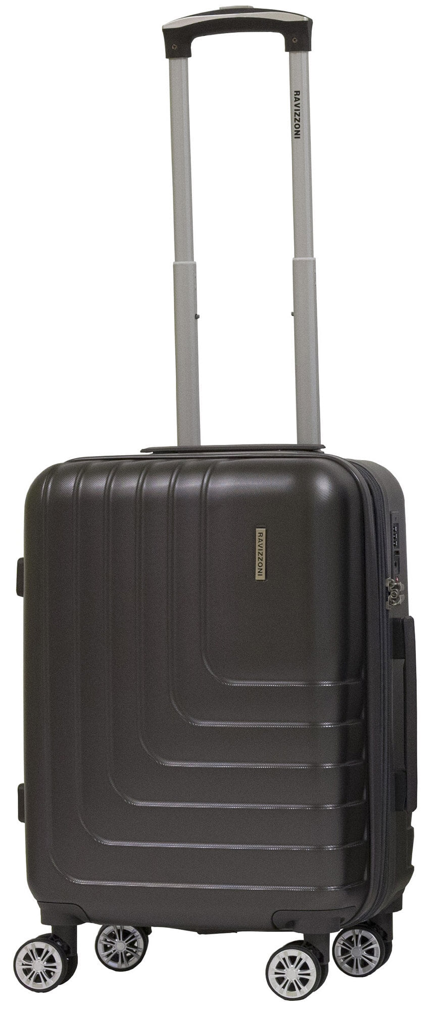 Set 2 Valigie Trolley Rigide in ABS 4 Ruote TSA Ravizzoni Titanio Grigie