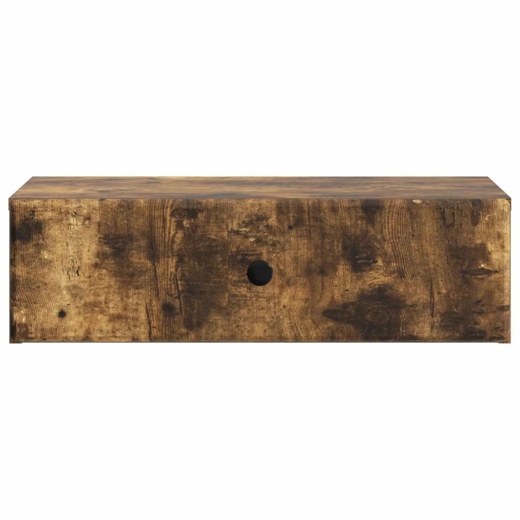 Tavolino da Parete Laterale Rovere Fumo 59 x 34,5 x 17 cm