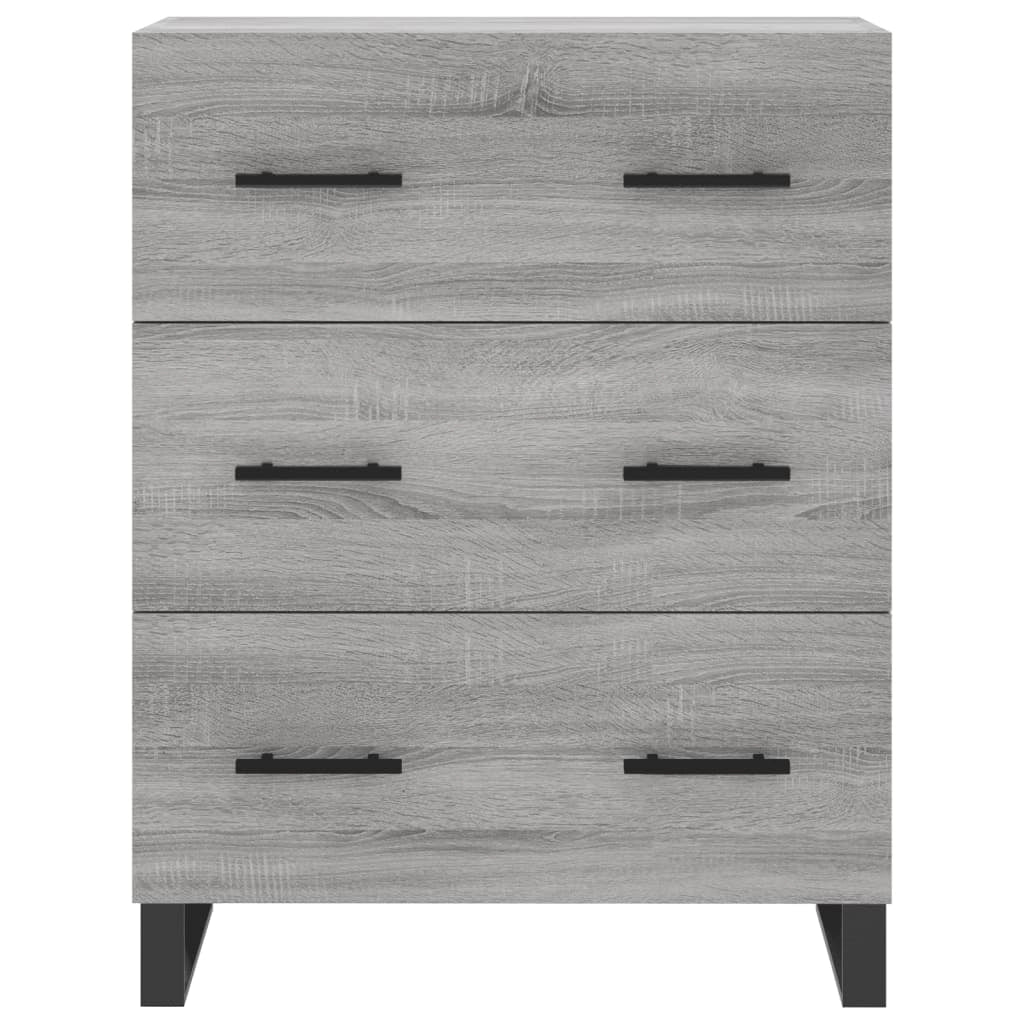 Buffet credenza cassettiera armadio mobile contenitore organizer cucina soggiorno salotto rovere Sonoma alto 69,5 x 34 x 180 cm legno ingegnerizzato grigio 02_0035439
