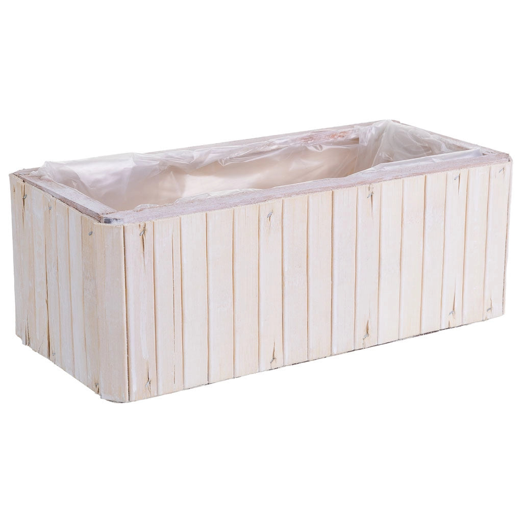 Cesto rettangolare in legno marrone 30,5x14,5x11h