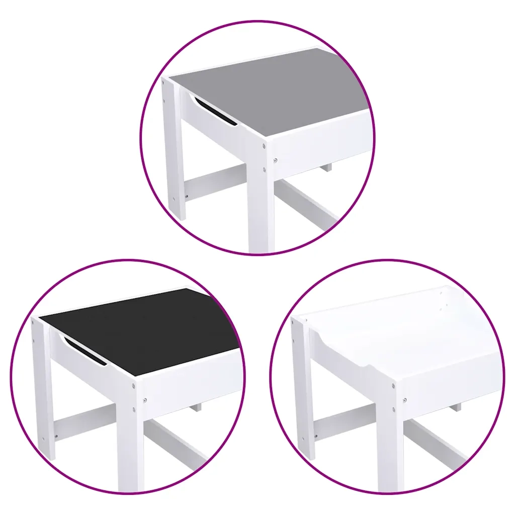 Tavolo per Bambini con 2 Sedie Bianco in MDF CFW1766261