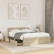 Giroletto Testiera-Struttura Letto Rovere Sonoma 140x200 cm Legno Multistrato 436277