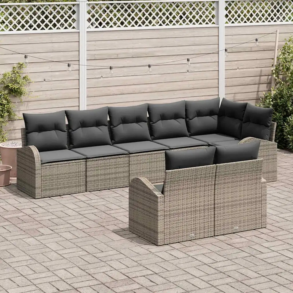 Set Divano da Giardino 8 pcs polyrattan