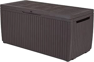 Cassapanca da Giardino Springwood 305 Litri in Resina Effetto Legno Colore Brown Lucchettabile e Utilizzabile come Seduta Keter