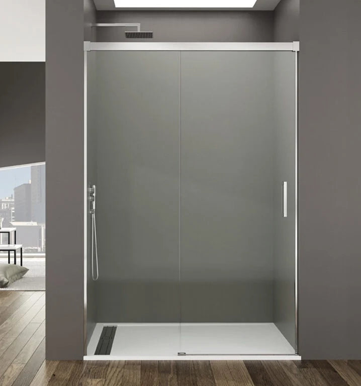 Box doccia frontale BASIC 1 fisso + 1 scorrevole 100-105 cm (36-41) cromo lucido vetro trasparente