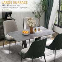 Tavolo da Pranzo per 4-6 persone 140x80x76 cm Piano Effetto Marmo