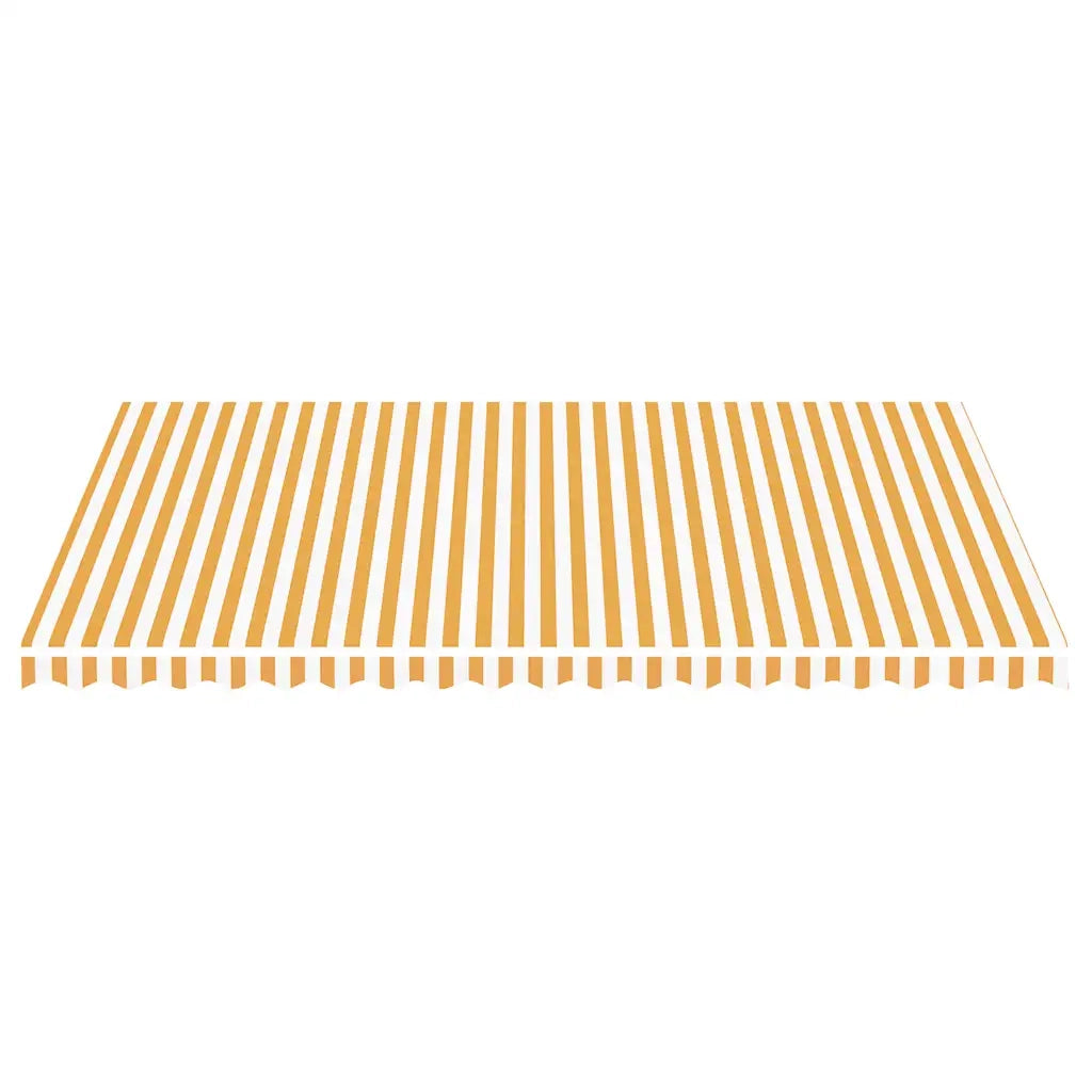 Tessuto di Ricambio per Tenda da Sole-Ricambio telo per tenda da sole Giallo e Bianco 5x3,5 m