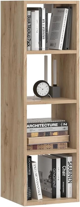 Scaffale a muro Wido, Antracite, 30 x 100 cm con 4 ripiani aperti, per l’archiviazione a parete di libri e oggetti decorativi