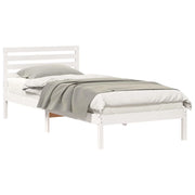 Letto singolo | Letto per adulti | Struttura del letto Bianco 80 x 220 cm Pino massello
