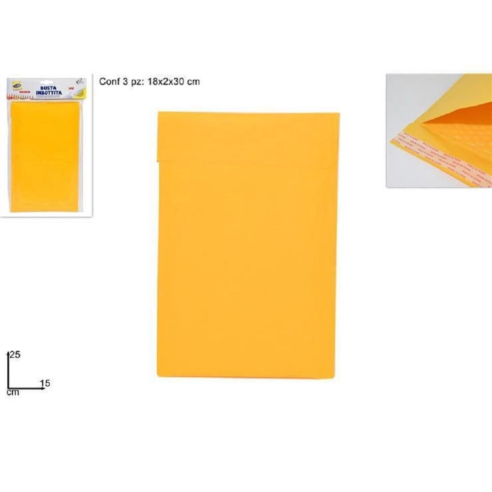 Trade Shop - Set 3 Pezzi Buste Imbottite Misura 15x25cm Spedizioni Postali Lettere Bolle Aria -