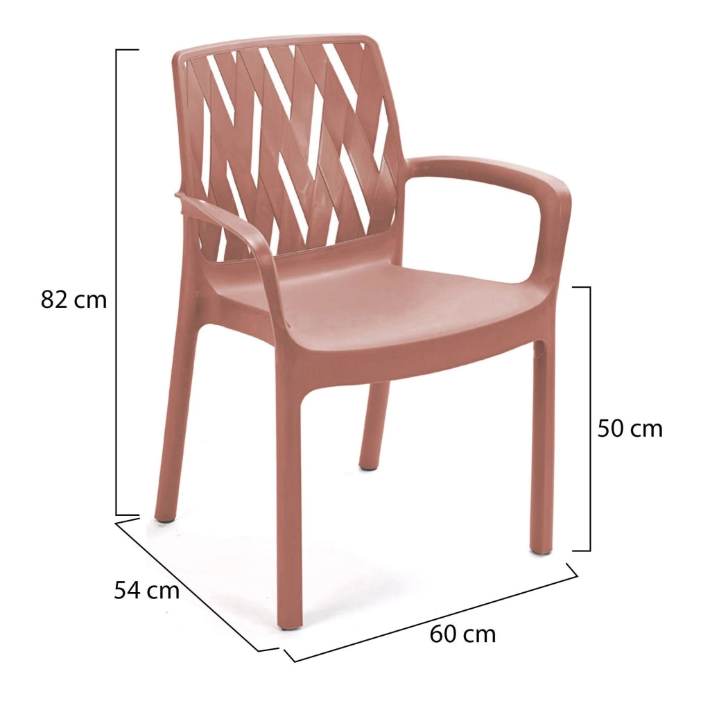 Rumley, Sedia da Esterno 4 Sedie Made in Italy, Marrone Terracotta