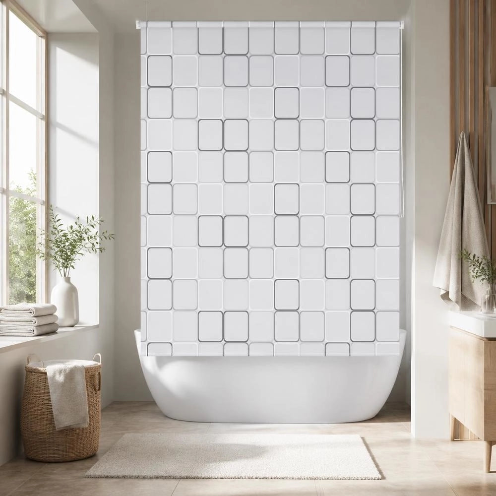 Shower Roller Blind 160x240 Cm Square Pattern