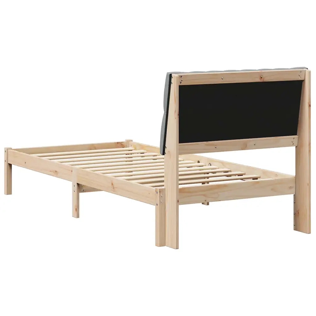 Letto con Testiera Rivestita-Struttura Letto con Testiera Marrone 90 x 200 cm 227332