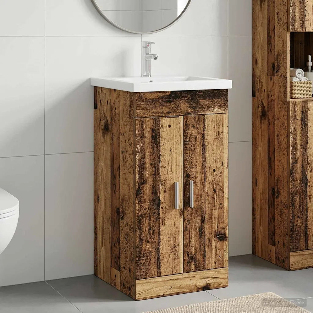 Mobile da bagno con lavabo Legno antico 42 x 40 x 84,5 cm 890678
