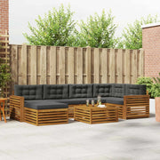 Set di divani da esterno con cuscino 7 pcs Naturale e Antracite
