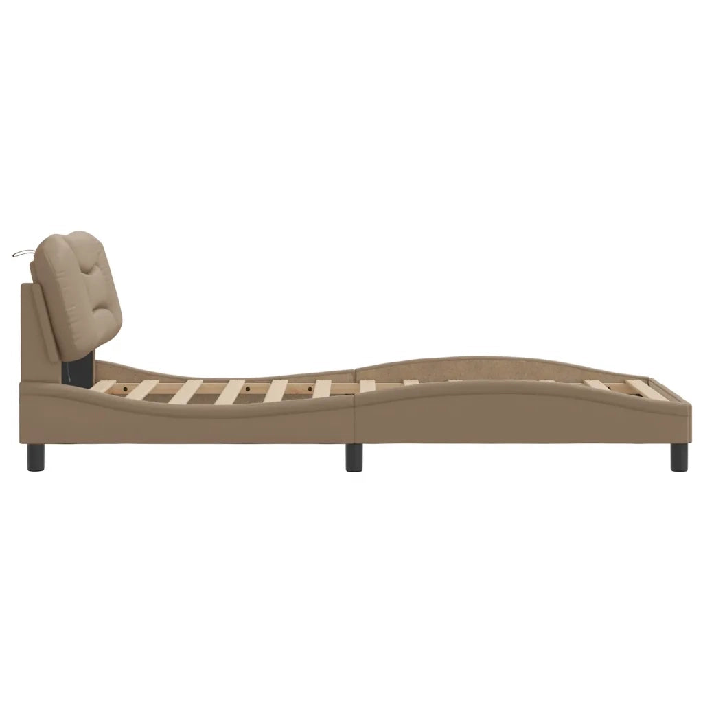 Giroletto con LED senza Materasso-Struttura Letto Hvar Cappuccino 80x200 cm