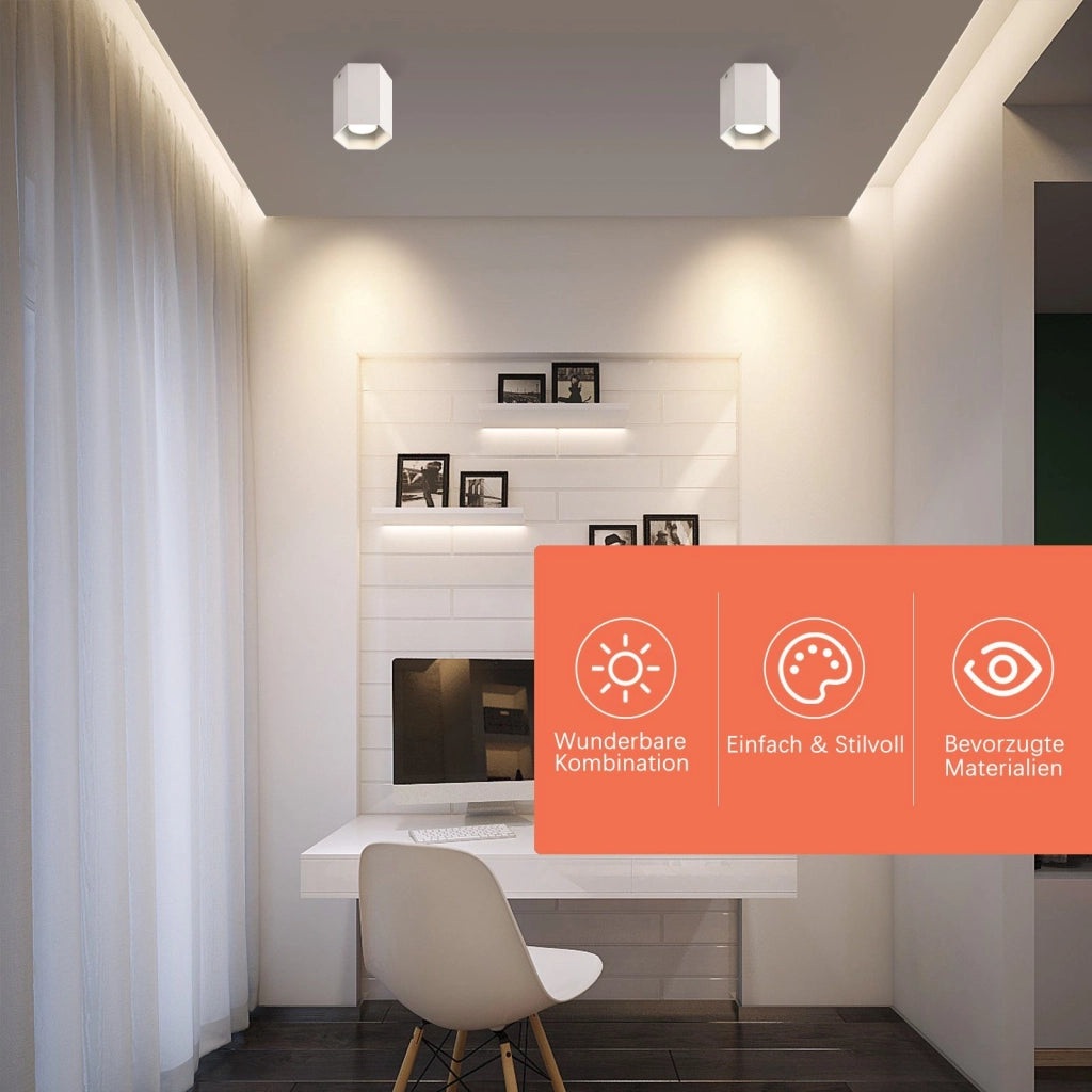 ZMH Faretto da soffitto bianchi alluminio GU10 moderni per sala pranzo corridoio senza lampadina