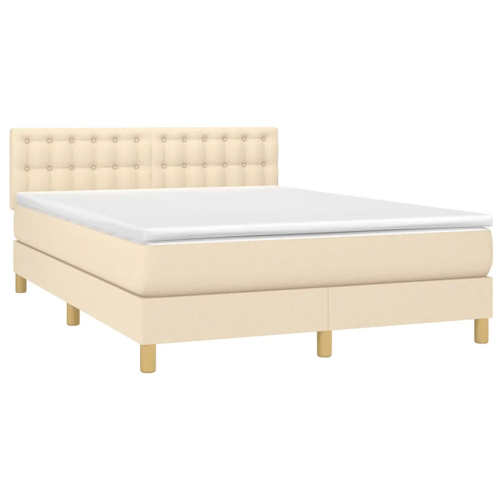 Giroletto a Molle con Materasso Crema 140x200 cm in Tessuto 3140942