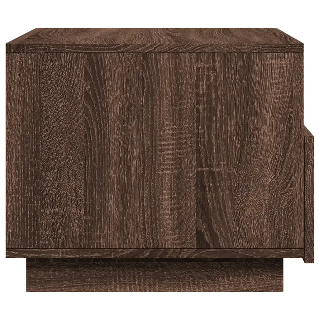 Tavolino da Soggiorno con Luci LED-Tavolino da Salotto-Tavolo Rovere Marrone 50x49x40 cm