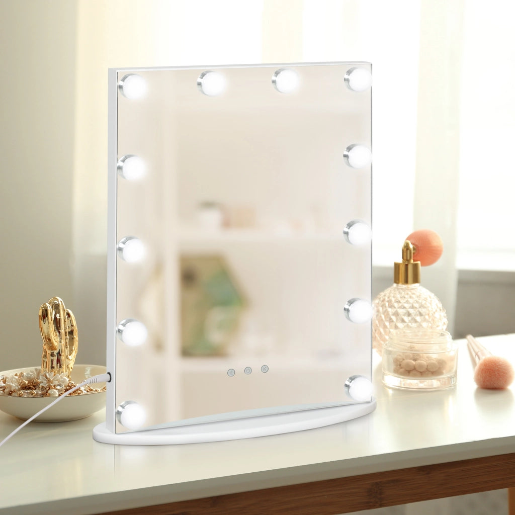 Specchio Trucco Hollywood ¨C zephmum ¨C Bianco 41,5x13,5x51 cm