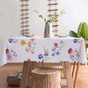 Tavolo da disegno fiori tovaglia primavera estate giardino tovaglia all'aperto lavabile in lavatrice tovaglia per giardino, picnic, festa, soggiorno, abitazione tessuti per la casa 130 x 220 cm