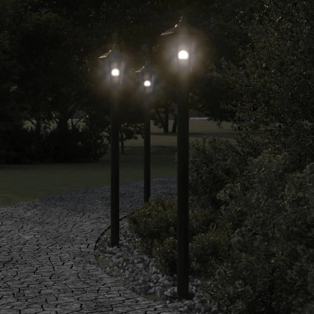Lampade da terra per esterni 3 pezzi 120 cm acciaio inox nero 02_0042548