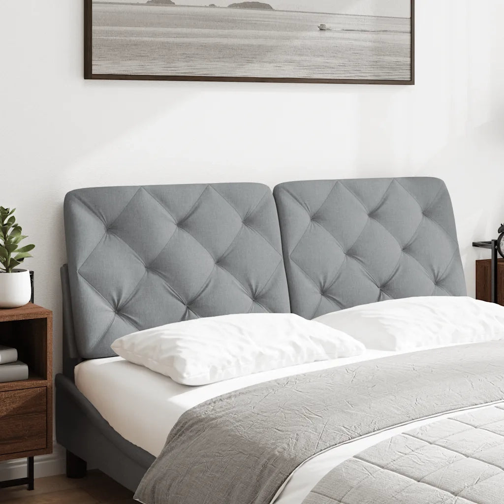 Cuscino Testiera Grigio Chiaro 140 cm in Tessuto CFW9212457