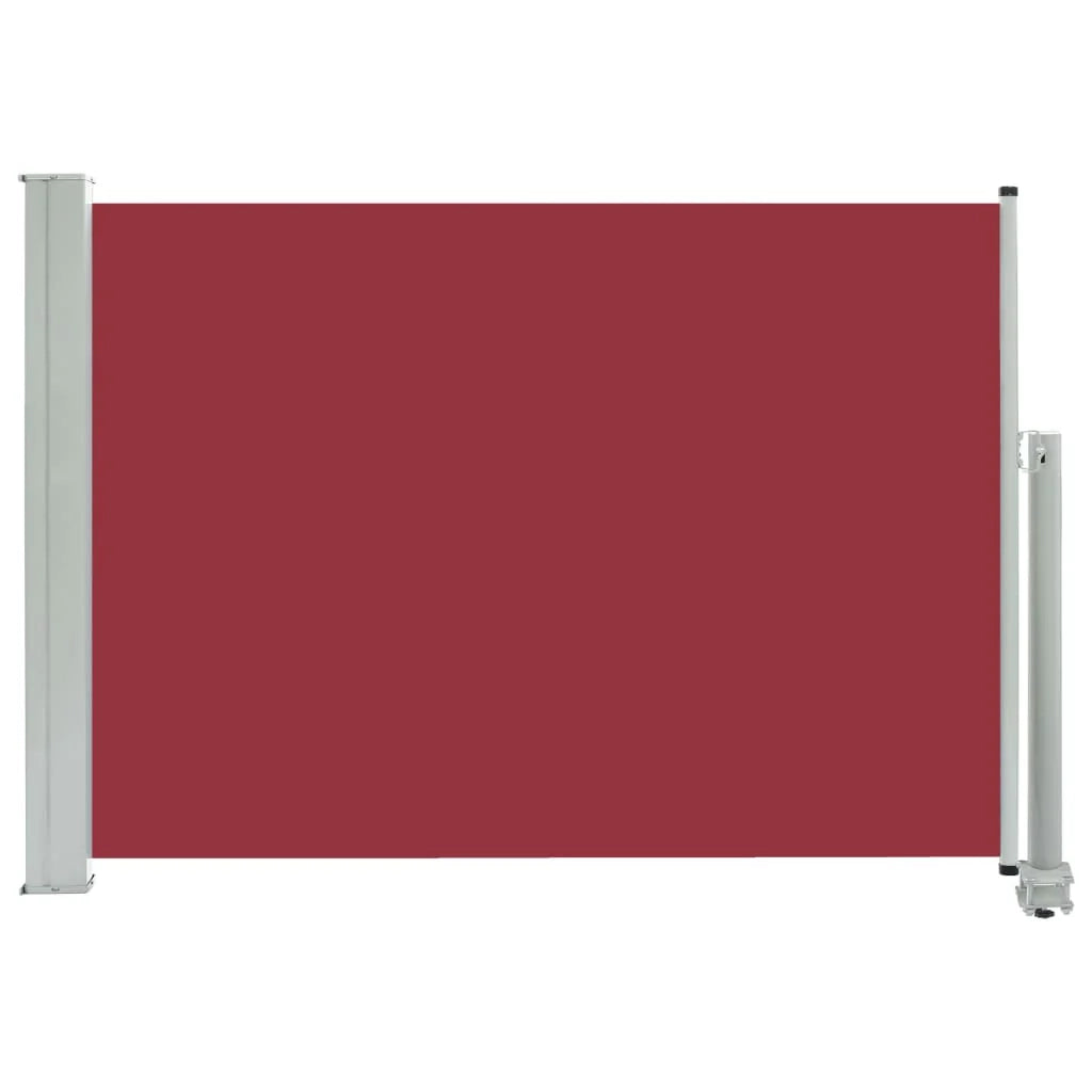 Tenda da sole parasole laterale retrattile per patio giardino terrazza balcone schermo di protezione visiva 80 x 300 cm rosso 02_0007399