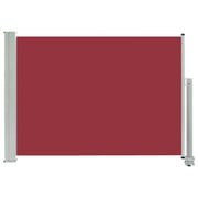 Tenda da sole parasole laterale retrattile per patio giardino terrazza balcone schermo di protezione visiva 80 x 300 cm rosso 02_0007399