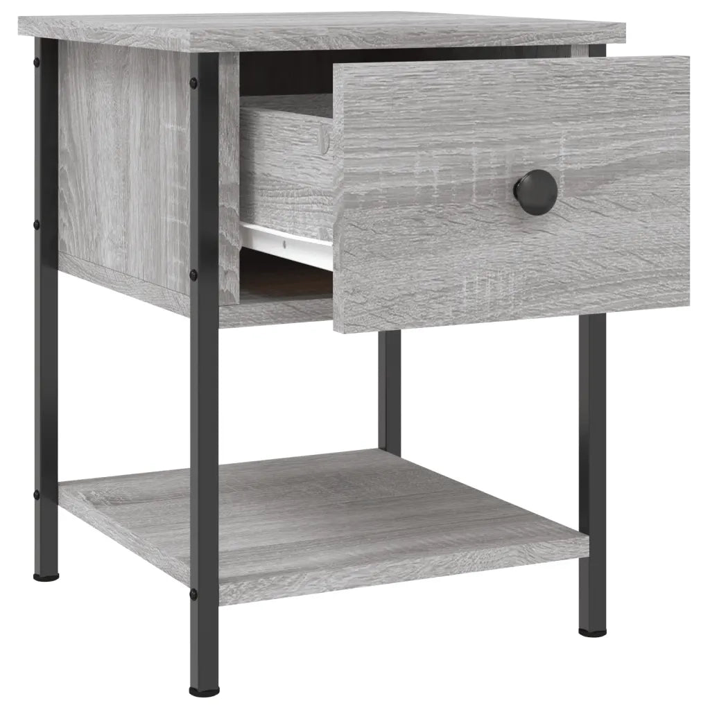 Set di 2 Comodini | Armadio da Notte | Mobiletto da notte Grigio Sonoma 34x35,5x45 cm in Legno Multistrato