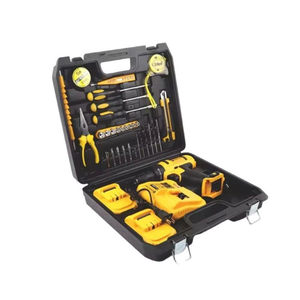 Trade Shop - Set Di Attrezzi Trapano A Percussione Avvitatore Elettrico A Batteria 24v 2x5ah Q-gj011 -