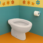 Vaso infanzia H 31 bianco in ceramica con scarico a pavimento