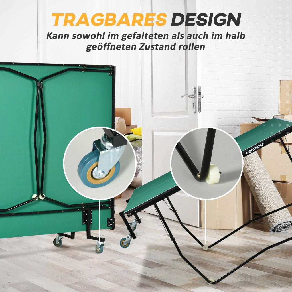 Tavolo da ping pong pieghevole ¨C zephmum ¨C verde, 274x152.5x76 cm