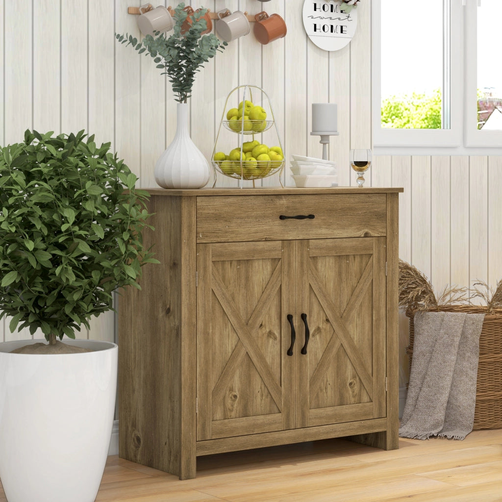 Credenza Cucina con 2 Ante e Cassetto ¨C Zephmum ¨C Legno 80x40x80