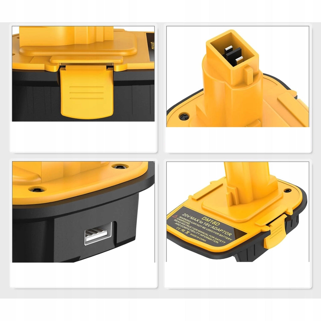 Adattatore per Batterie Dewalt e Milwaukee 18V DM18D – Compatibile con Utensili Dewalt 18V | Montaggio Facile