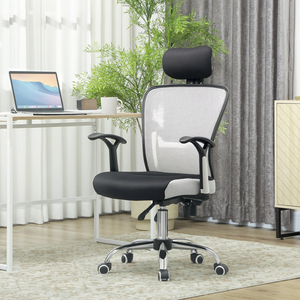 Sedia da ufficio girevole con schienale reclinabile ¨C zephmum ¨C grigio