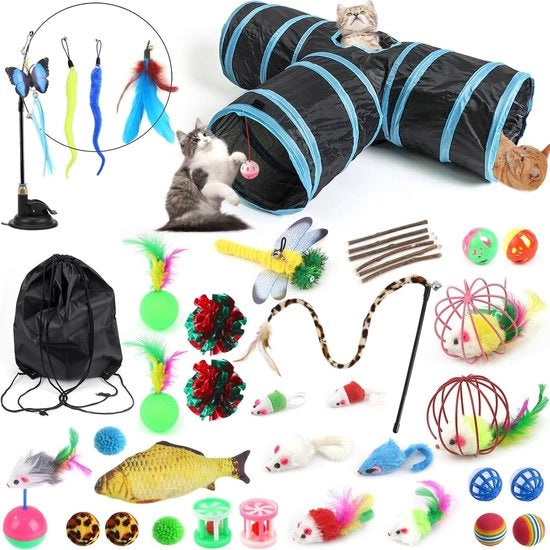 Set di gioco per gatti interattivi - 39 pezzi - gatto a molla - zucca per gatti - accessori per gatti