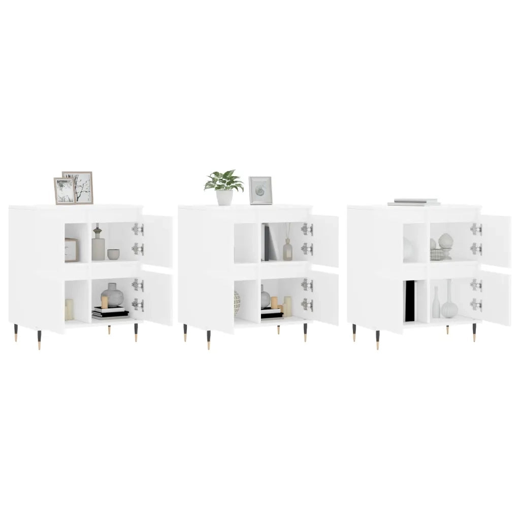 Credenze 3 pz | Madia | Buffet da pranzo | Armadio da pranzo Bianco in Legno Multistrato