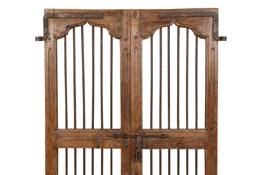 Biscottini Porta portone in legno massello e ferro da interno o da esterno vecchia e antica medievale scorrevole