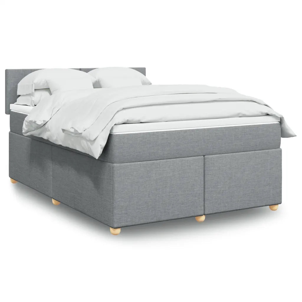 Giroletto a Molle con Materasso Grigio Chiaro 140x190cm Tessuto