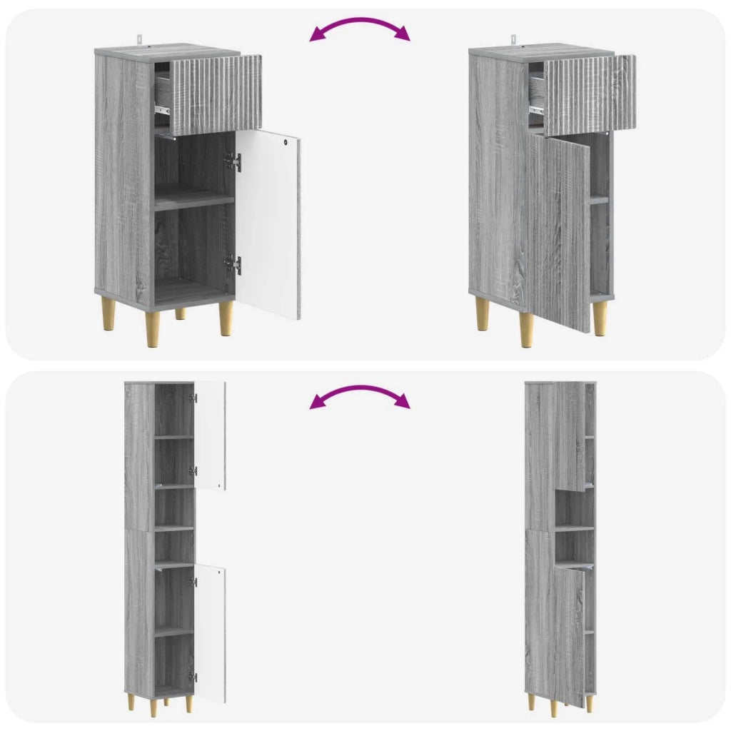Set di armadietti da bagno in 3 pezzi ARNHEM 3417852